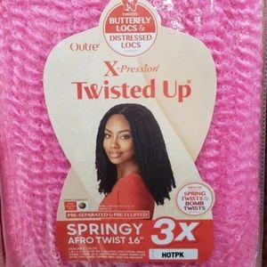 Outre X-Pression Twisted up Springy Afro Twist 16” - Hot Pink